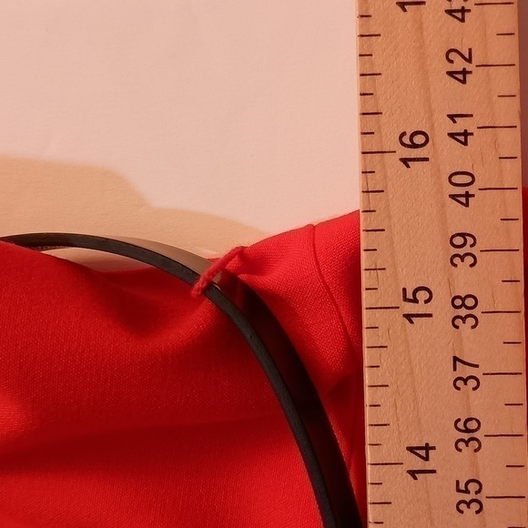 AGB Fit and Flare Red Belted Sleevless Dress - Picture 7 of 7